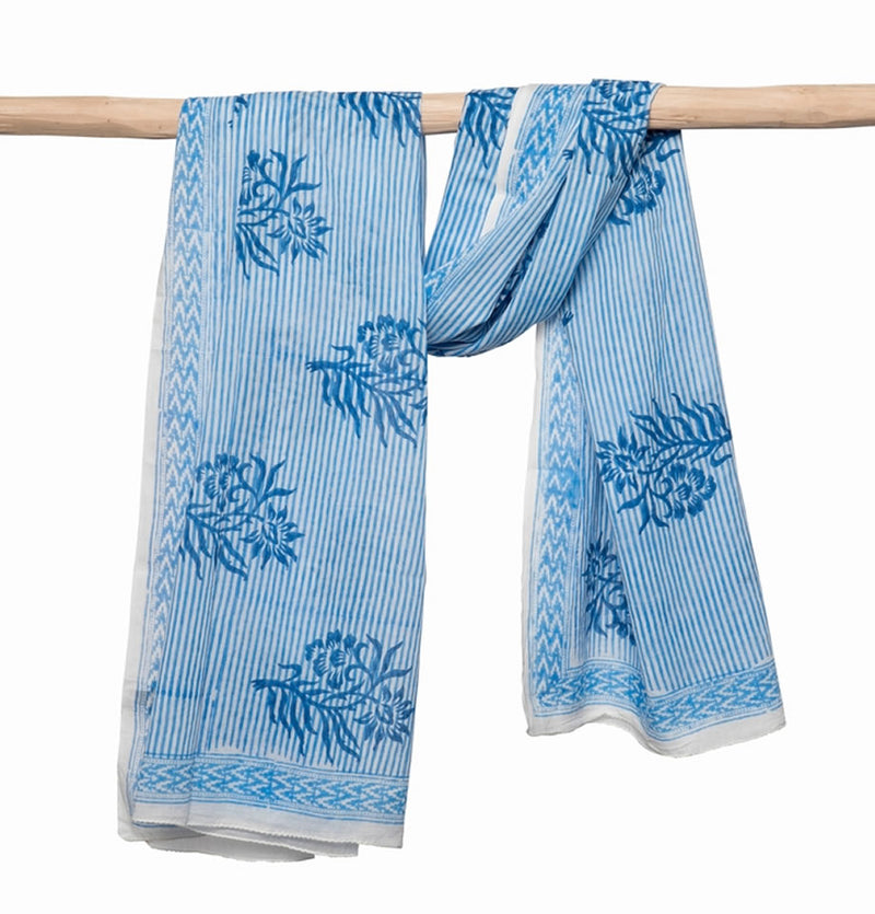 100% Organic Cotton Cruise Scarf Blue