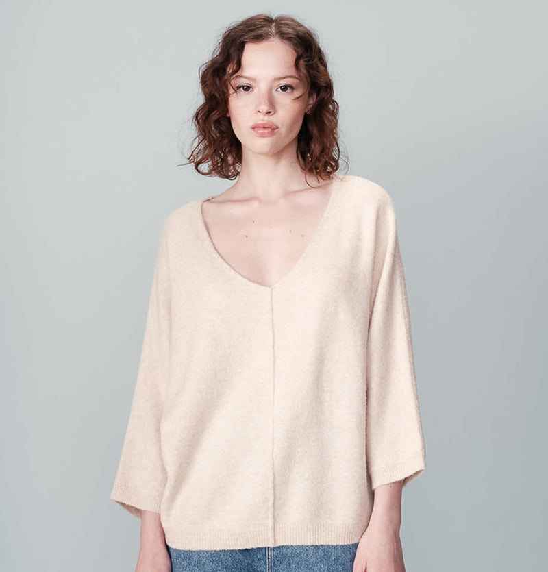 Grace and Mila Nadir Wool Mix Jumper Beige