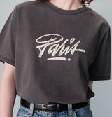 Grace and Mila Paris at Night Cotton T-Shirt Anthracite