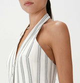Grace and Mila Winika 100% Cotton Stripe Halterneck Waistcoat