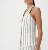 Grace and Mila Winika 100% Cotton Stripe Halterneck Waistcoat