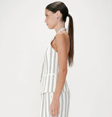 Grace and Mila Winika 100% Cotton Stripe Halterneck Waistcoat