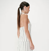 Grace and Mila Winika 100% Cotton Stripe Halterneck Waistcoat