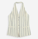 Grace and Mila Winika 100% Cotton Stripe Halterneck Waistcoat