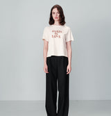 Grace and Mila Paris Is Love Cotton T-Shirt Off White