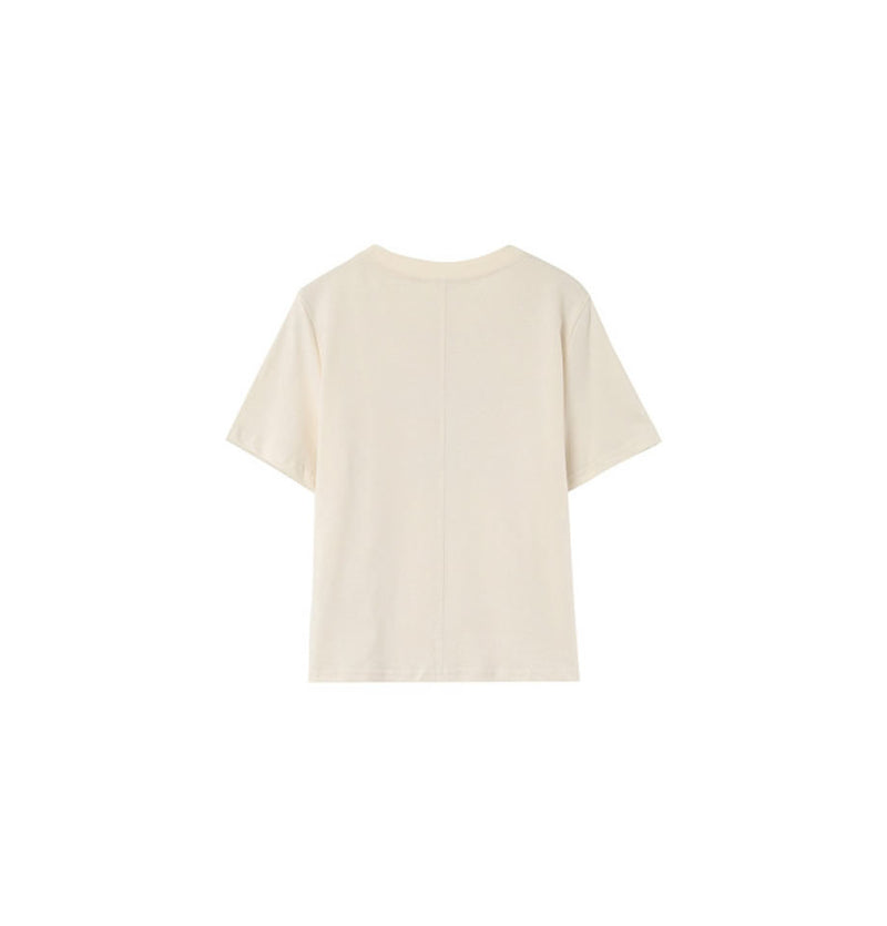 Grace and Mila Paris Is Love Cotton T-Shirt Off White