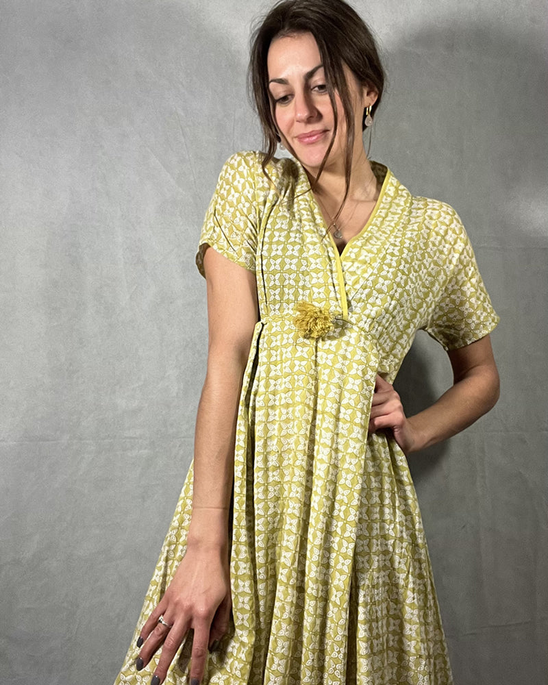 Zen Ethic Raj Organic Cotton Dress Ochre