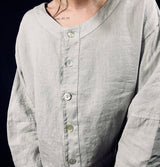 Blueberry Cropped Linen Jacket Grey