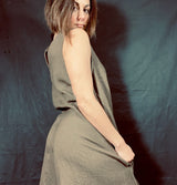 Blueberry Linen Jumpsuit Chocolate