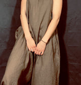 Blueberry Linen Jumpsuit Chocolate