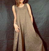 Blueberry Linen Jumpsuit Chocolate