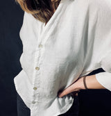 Blueberry White Linen Shirt