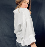 Blueberry White Linen Shirt