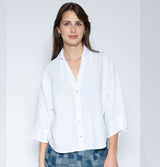 Blueberry White Linen Shirt