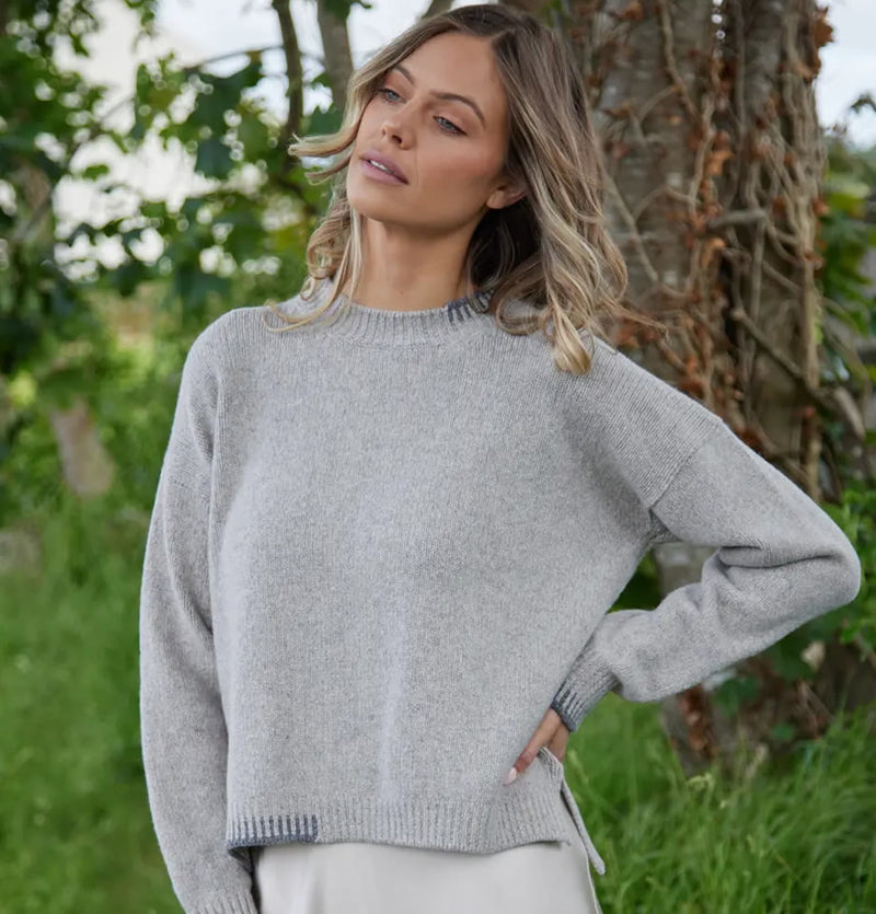 Fisherman Out Of Ireland Blanket Stitch Mushroom Jumper