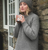 Fisherman Out Of Ireland Chunky Ribbed Jumper Smoke
