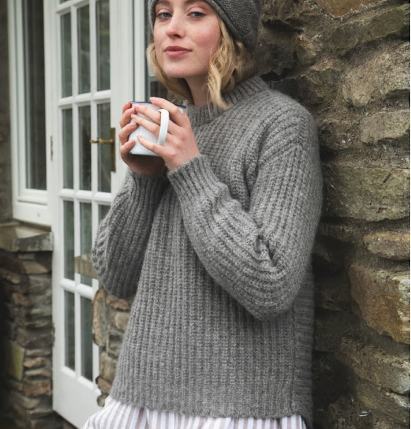 Fisherman Out Of Ireland Chunky Ribbed Jumper Smoke