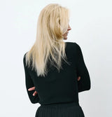 Grace and Mila Alfred Nero Ribbed Roll Neck Sweater