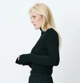 Grace and Mila Alfred Nero Ribbed Roll Neck Sweater