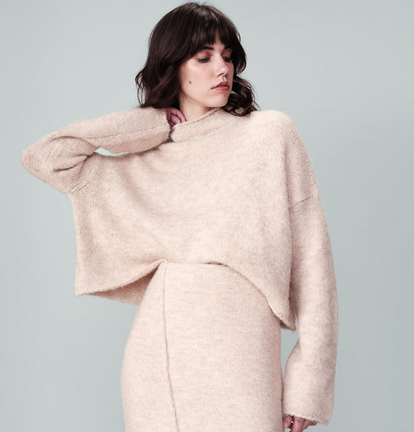 Grace and Mila Nassim Wool Mix Jumper Beige