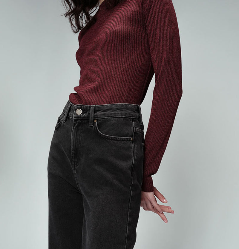 Grace and Mila Olga Sweater in Bordeaux