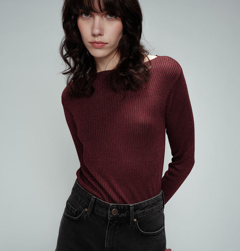 Grace and Mila Olga Sweater in Bordeaux