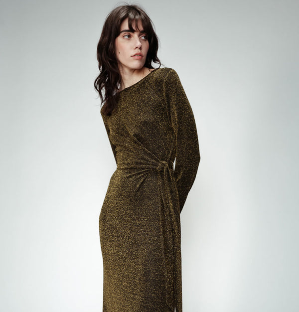 Grace and Mila Olympiade Gold Long Sleeve Dress