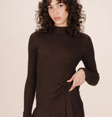 Grace and Mila Saturday Chocolate Ribbed Jumper