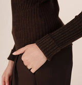 Grace and Mila Saturday Chocolate Ribbed Jumper