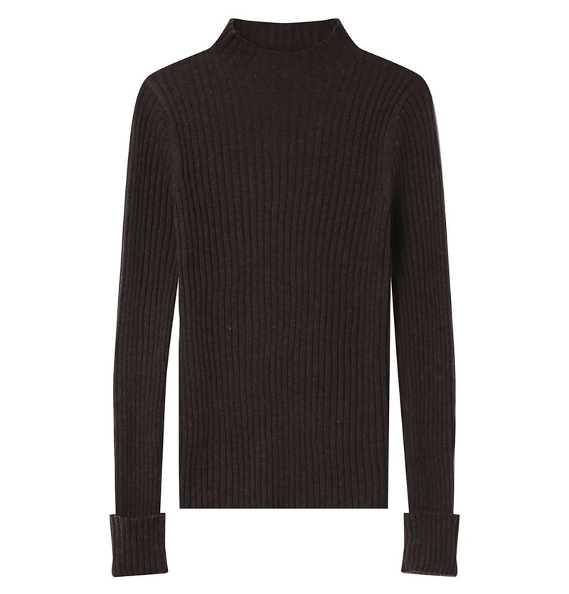 Grace and Mila Saturday Chocolate Ribbed Jumper