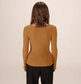 Grace and Mila Saturnin Ribbed Top Ochre