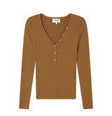 Grace and Mila Saturnin Ribbed Top Ochre