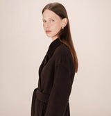 Grace and Mila Stone Maxi Coat Chocolate