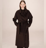 Grace and Mila Stone Maxi Coat Chocolate