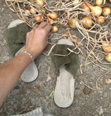 Handmade Italian Leather Sandals - Forest