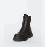 Lofina Leather Zip Front Boots Nero