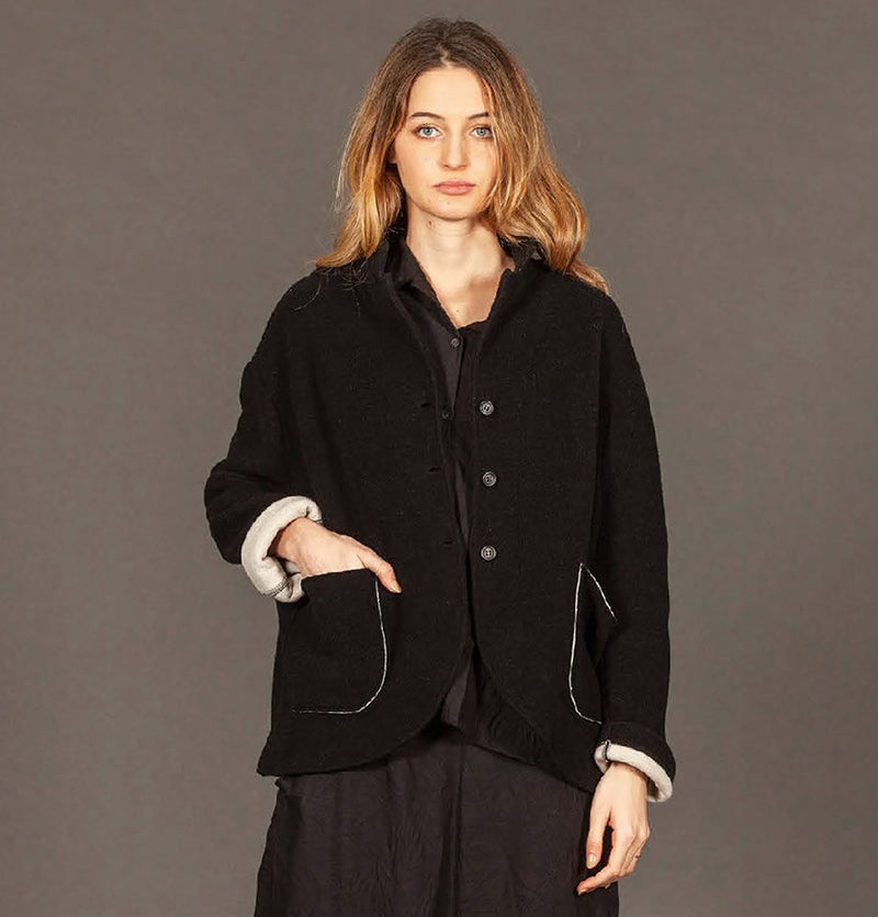 Mama B Quirra Wool and Cotton Jacket Nero