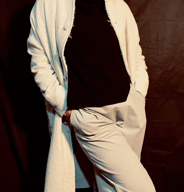 Mama B Bianco Pantalone Nebbia