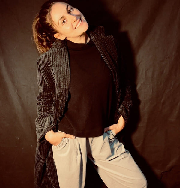 Mama B Bianco Pantalone Nebbia