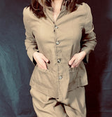 Mama B Aprile Linen and Cotton Jacket Cumin