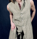 Mama B Goccia Linen Waistcoat Cumin