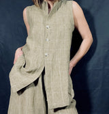 Mama B Goccia Linen Waistcoat Cumin