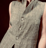 Mama B Goccia Linen Waistcoat Cumin