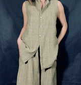 Mama B Goccia Linen Waistcoat Cumin