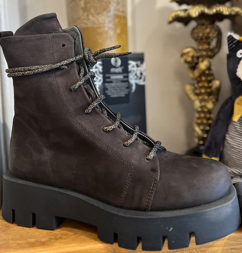 Patrizia Bonfanti Nuki Chocolate Leather Lace Up Boots