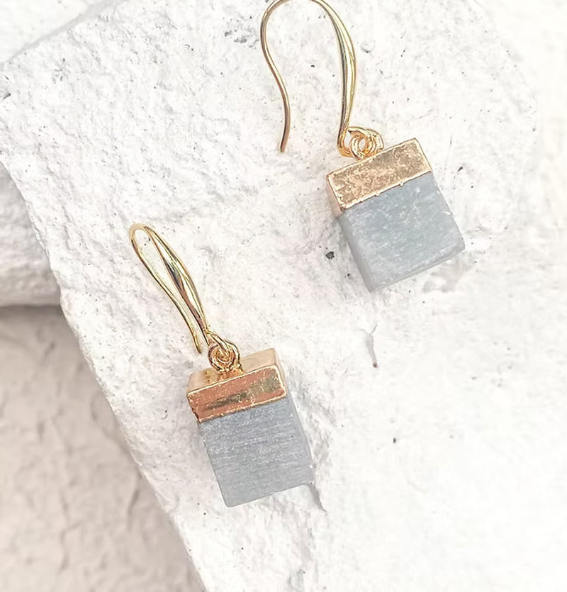 Roc Jewellery Amazonite Cube Earrings