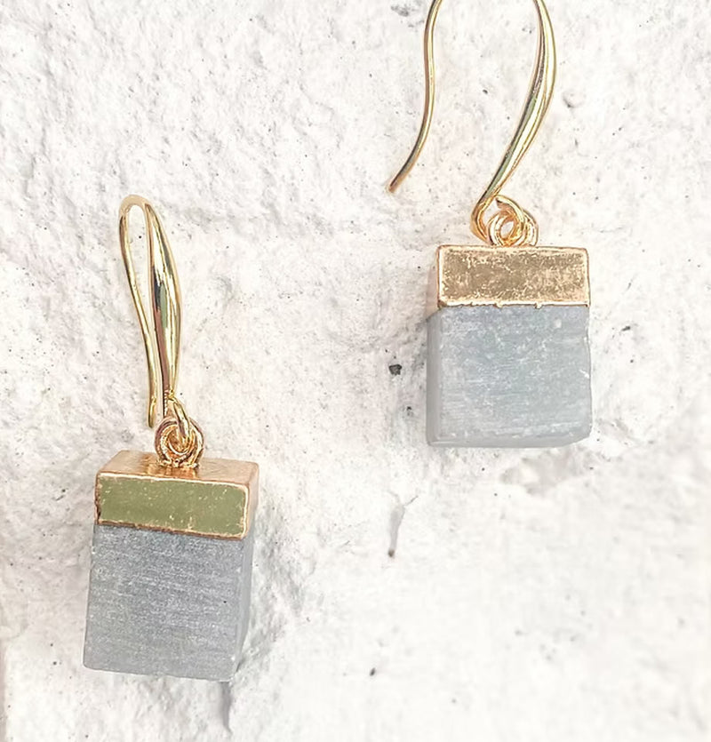 Roc Jewellery Amazonite Cube Earrings