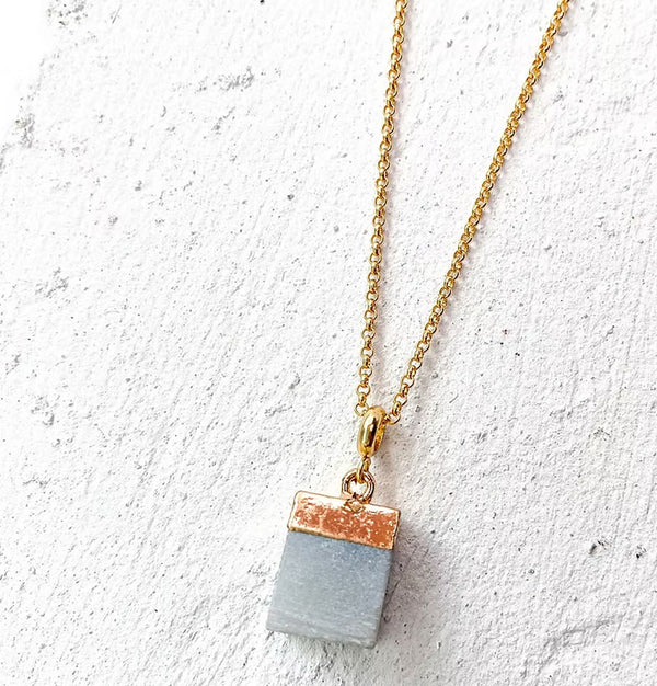 Roc Jewellery Amazonite Cube Necklace