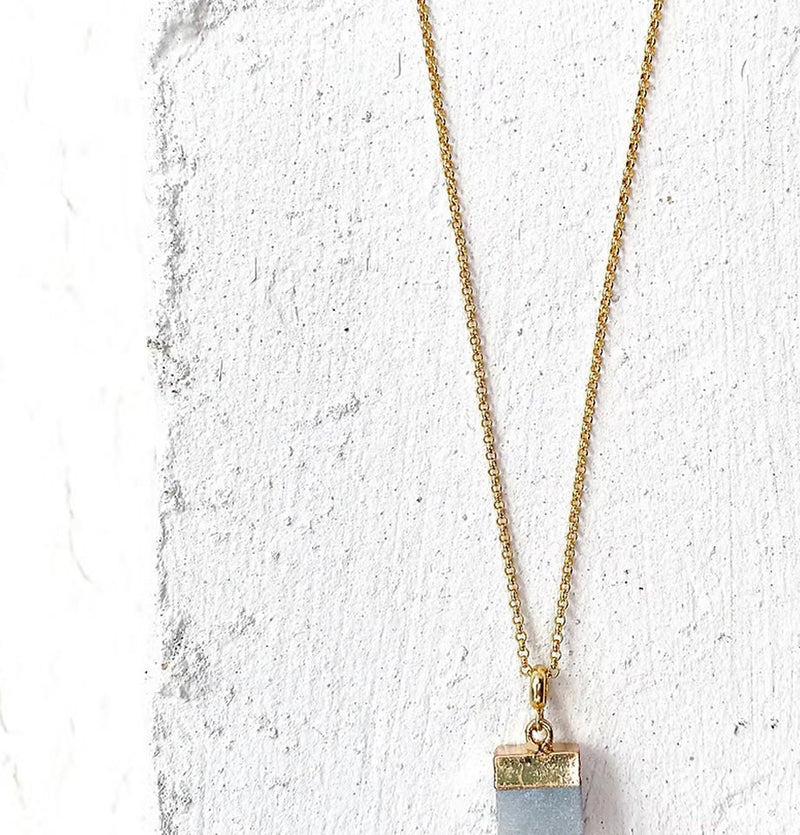 Roc Jewellery Amazonite Cube Necklace