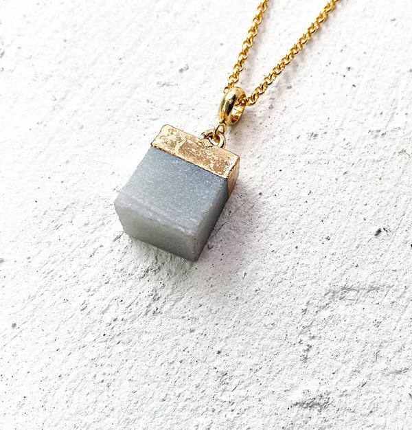 Roc Jewellery Amazonite Cube Necklace